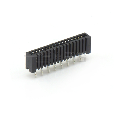 Pitch 1.00mm 180° C型 单排立插 正脚 16Pin 黑色